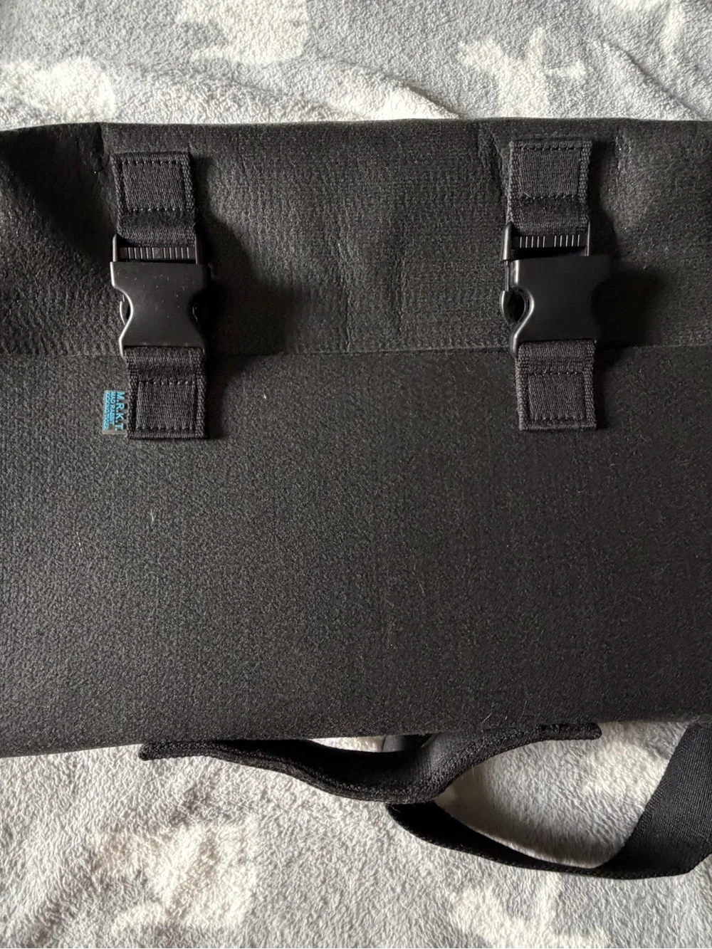Men's Black Messenger Bag with Secure Buckle Closure